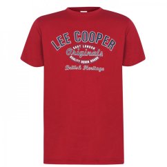 Lee Cooper Cooper Logo T Shirt Mens Vintage Red