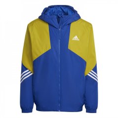 adidas Back To Sport Hooded Jacket Mens Puffer ryl blu/olv