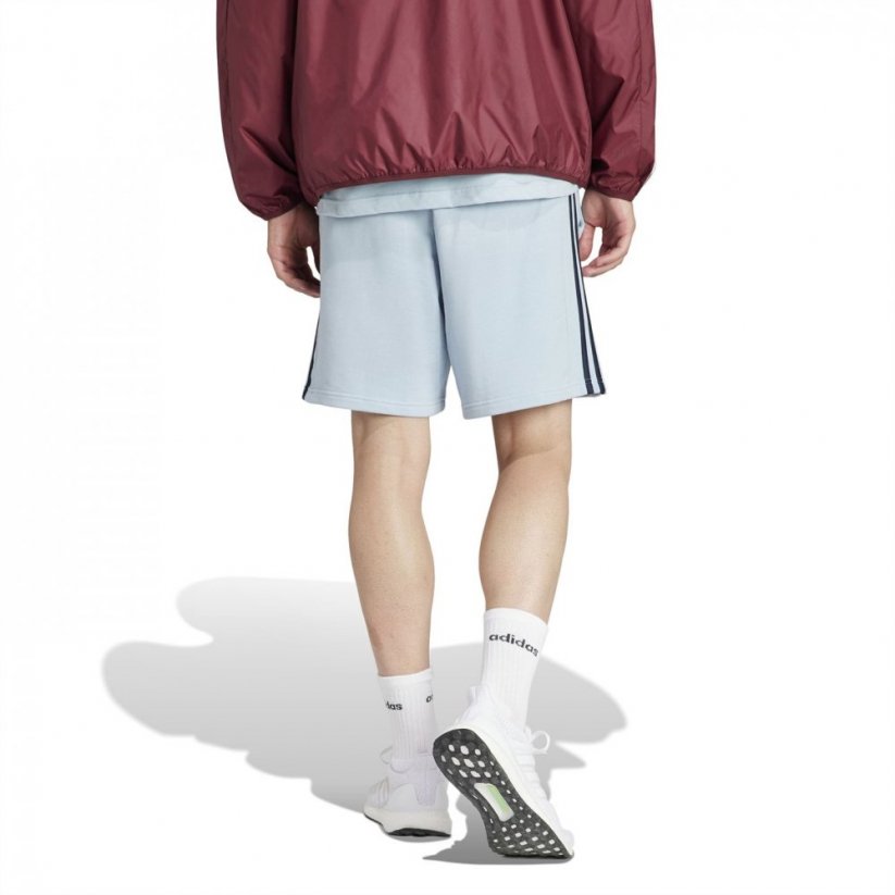 adidas Essentials 3 Stripe Fleece pánské šortky Wonder Blue