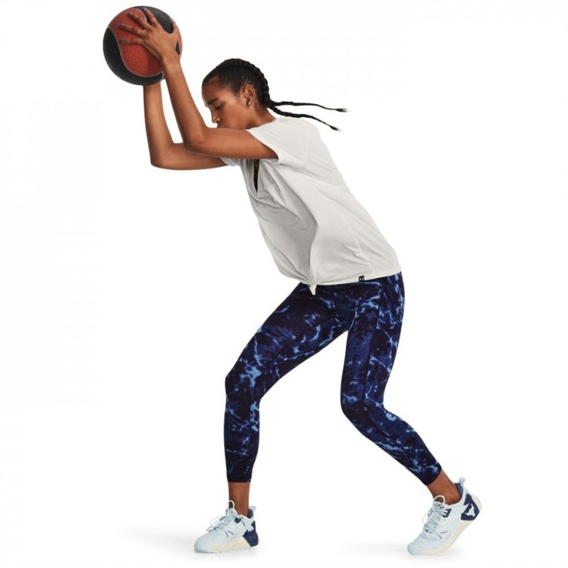 Under Armour Women's Deep V Short-Sleeve Performance Gym Top White