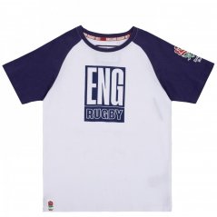RFU England Graphic T Shirt Juniors White/Navy