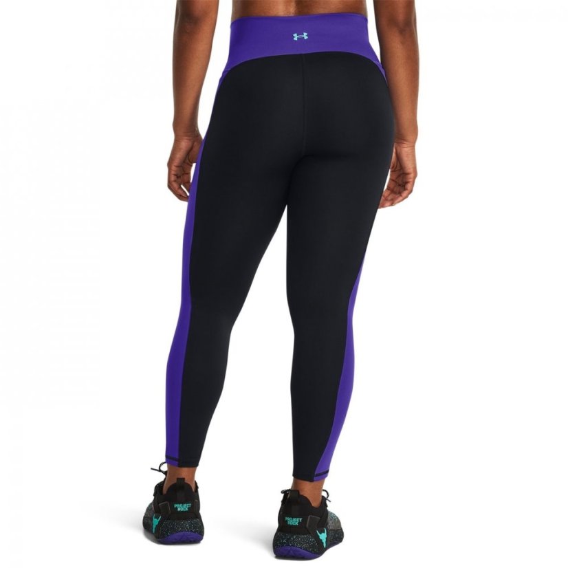 Under Armour Project Rock Colourblock Ankle Gym Leggings Womens Black