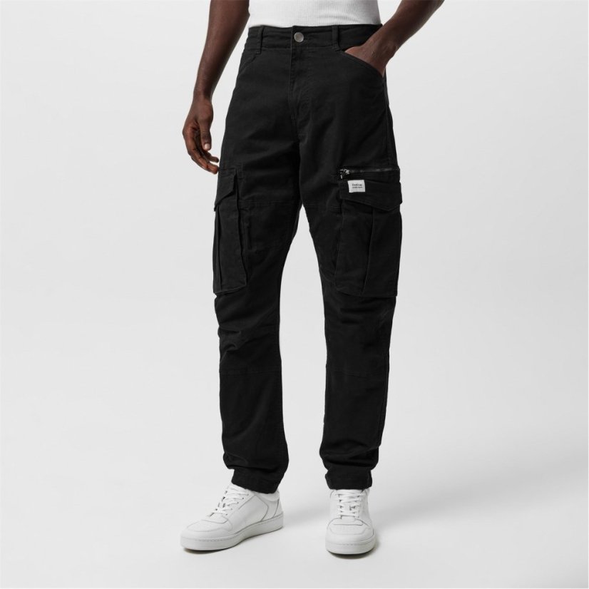 Firetrap Cargo Trouser Mens Wash Black