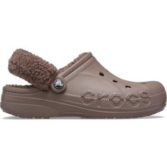 Crocs Women's Baya Lined Fuzz Strap Mule Slippers Truffle