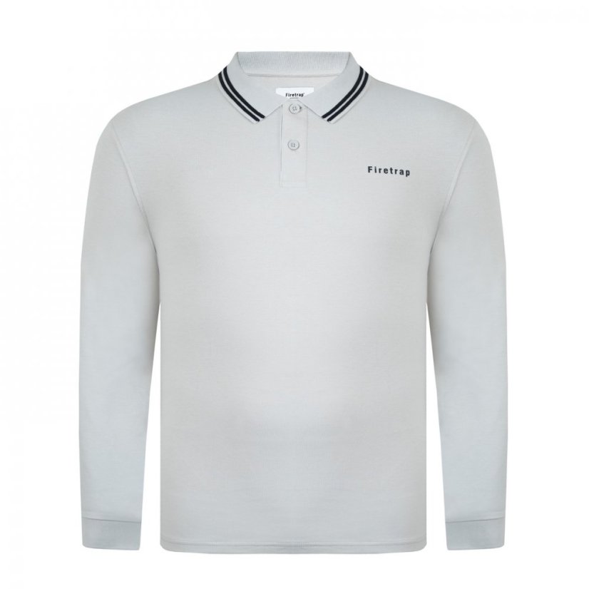 Firetrap Lazer Long Sleeve Polo Mens Clay