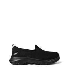Skechers Comfort Collar Knit Slip On Runners Womens Triple Black
