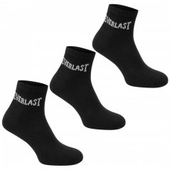 Everlast Quarter Socks 3 Pack Childrens Black