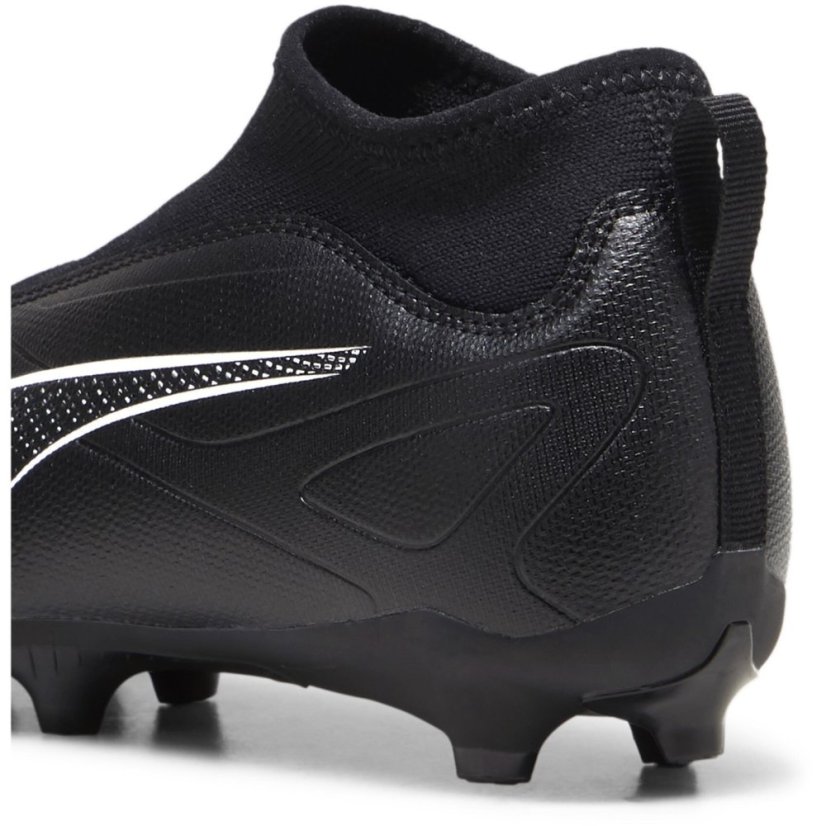 Puma Ultra Match+ Laceless Junior Firm Ground Football Boots Black/White