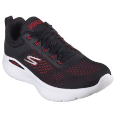 Skechers Engineered 2-Tone Mesh Lace Up Low-Top Trainers Mens Black/Red