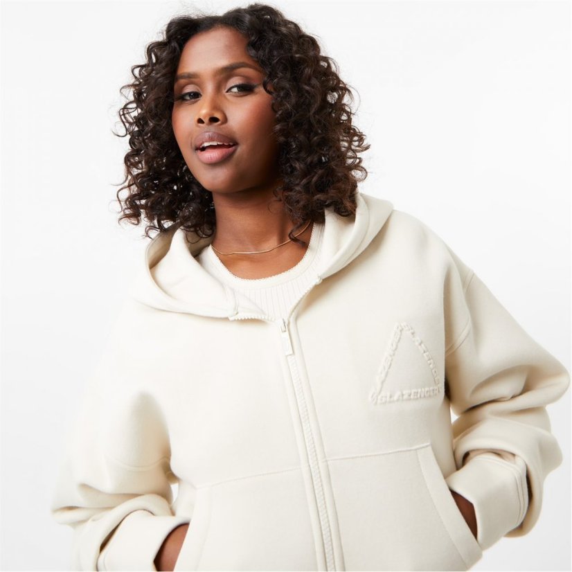 Slazenger ft. Wolfie Cindy Logo Zip Hoodie Cream