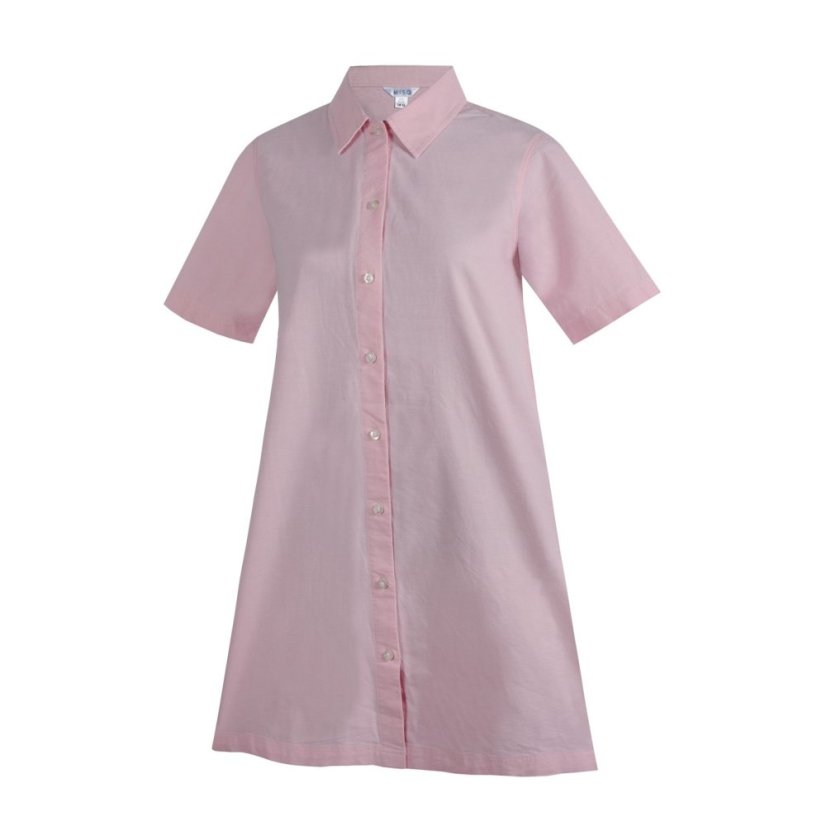 Miso Women's Oxford Day Shirt Dress Pink