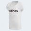 adidas Girls Essentials Linear T-Shirt Wht/Blk Linear