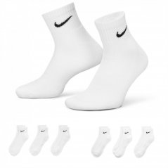 Nike Everyday Cushioned Training Ankle Socks (6 párů) White/Black