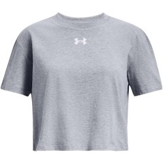 Under Armour Kids' Cropped Short-Sleeve Performance Gym Top Grey