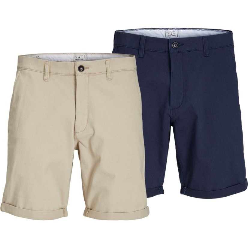 Jack and Jones 2-Pack Dave Chino Short Mens Tan/Navy