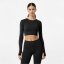 USA Pro Long Sleeve Seamless Crop Top Black