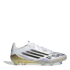 adidas F50 Elite Adults Firm Ground Football Boots White/Blk/Gold