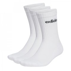 adidas Linear Crew Cushioned Socks 3 Pairs White/Black