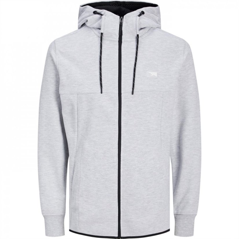 Jack and Jones Coair Full Zip Hoodie Light Grey