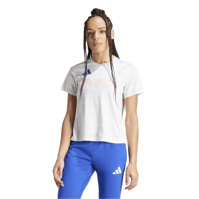 adidas Women's Team Trainer Short Sleeve Performance Gym Top White