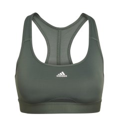 adidas Powerreact Training Medium-Support Bra Womens Medium Impact Sports Green Oxide