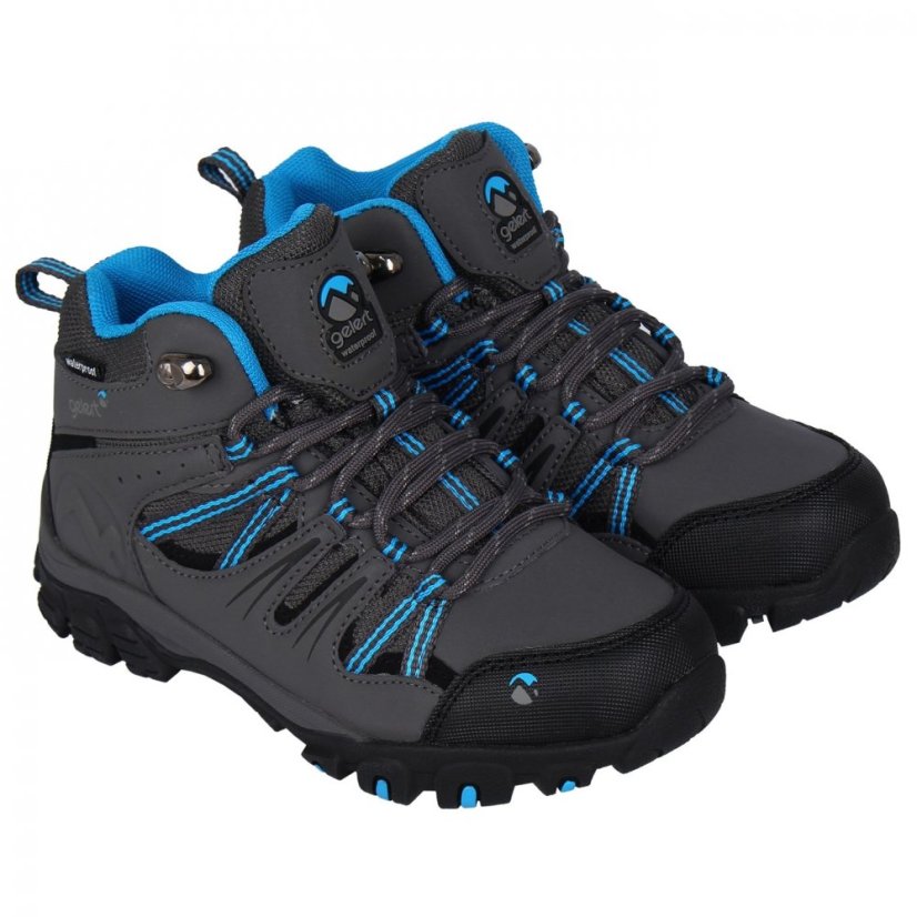 Gelert Horizon Waterproof Walking Boots Childrens Charcoal/Blue