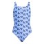 adidas Logo Graphic V-Back Swimsuit Juniors Blue