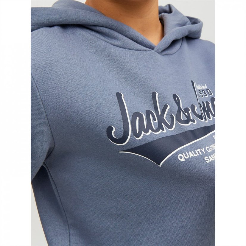 Jack and Jones Logo Hoodie Junior Boys Flint Stone