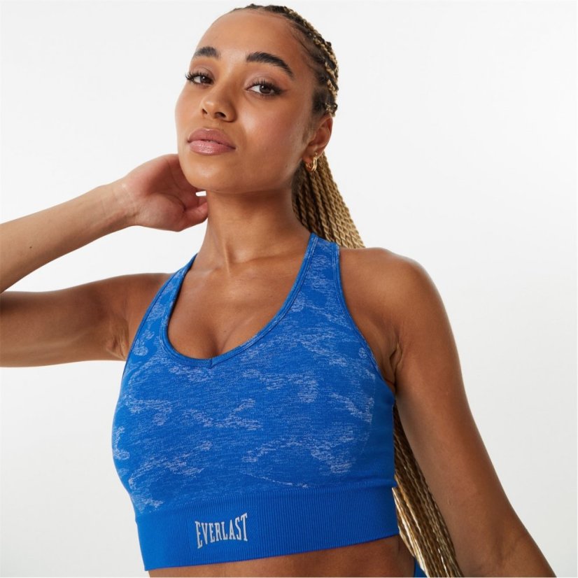 Everlast Seamless Camo Sports Bra Womens Blue