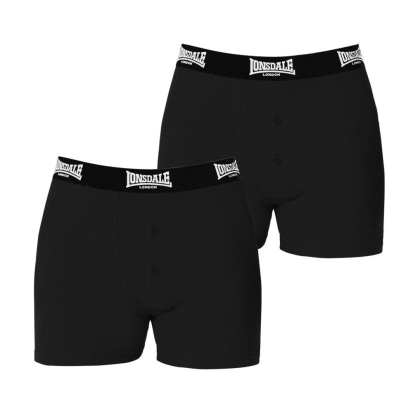 Lonsdale 2 Pack Boxer pánské šortky Black