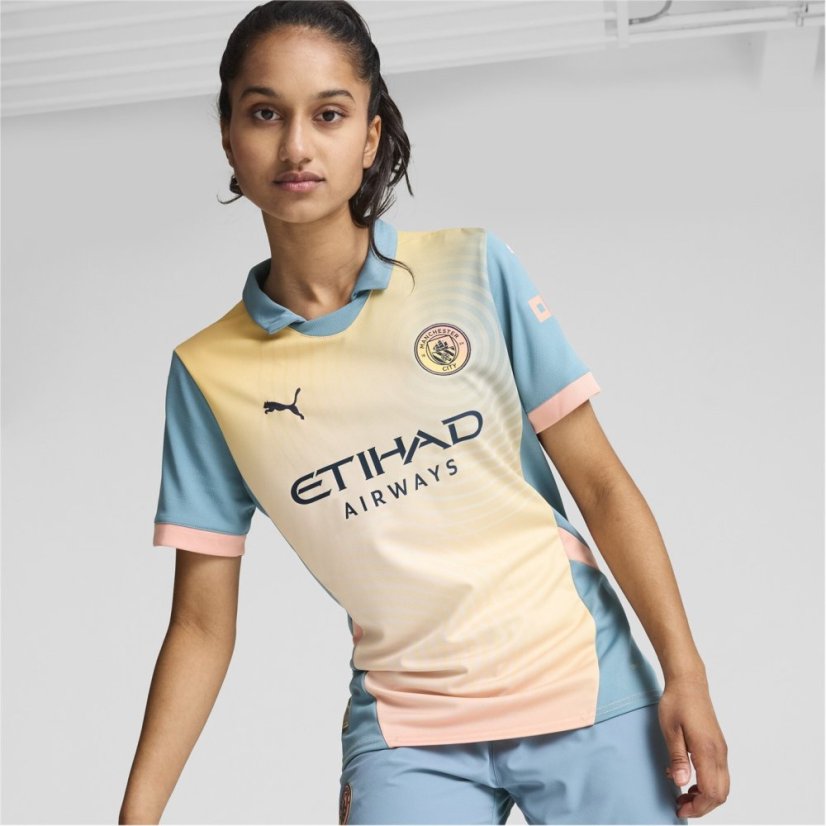 Puma Manchester City FC Fourth Shirt 2024 2025 Womens Blue/Pink