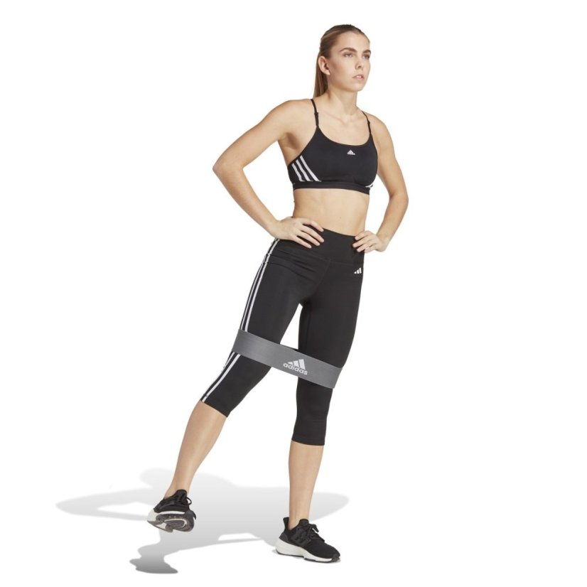 adidas Train Essentials 3-Stripes High Waisted Three Quarter Leggings Black