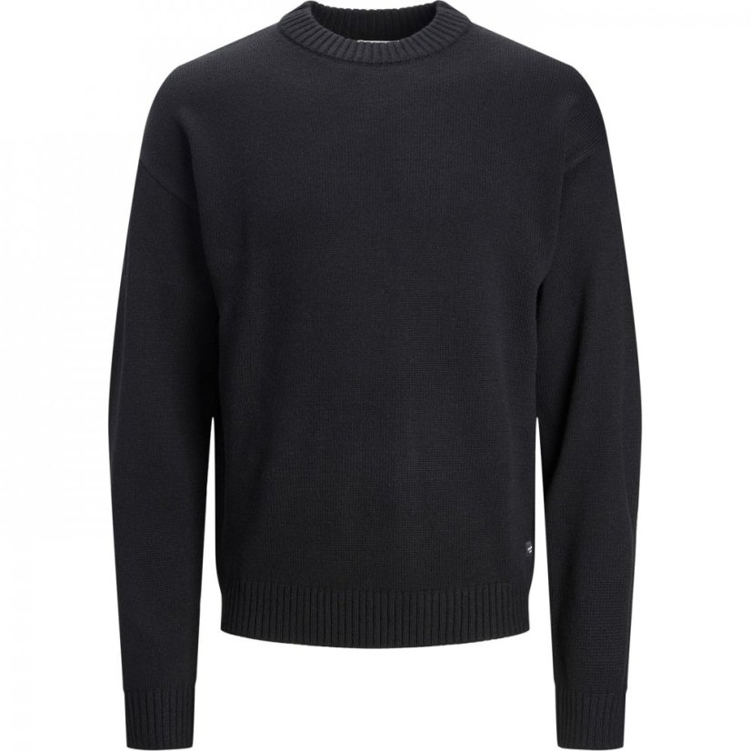 Jack and Jones Relax Crew Neck Jumper Black