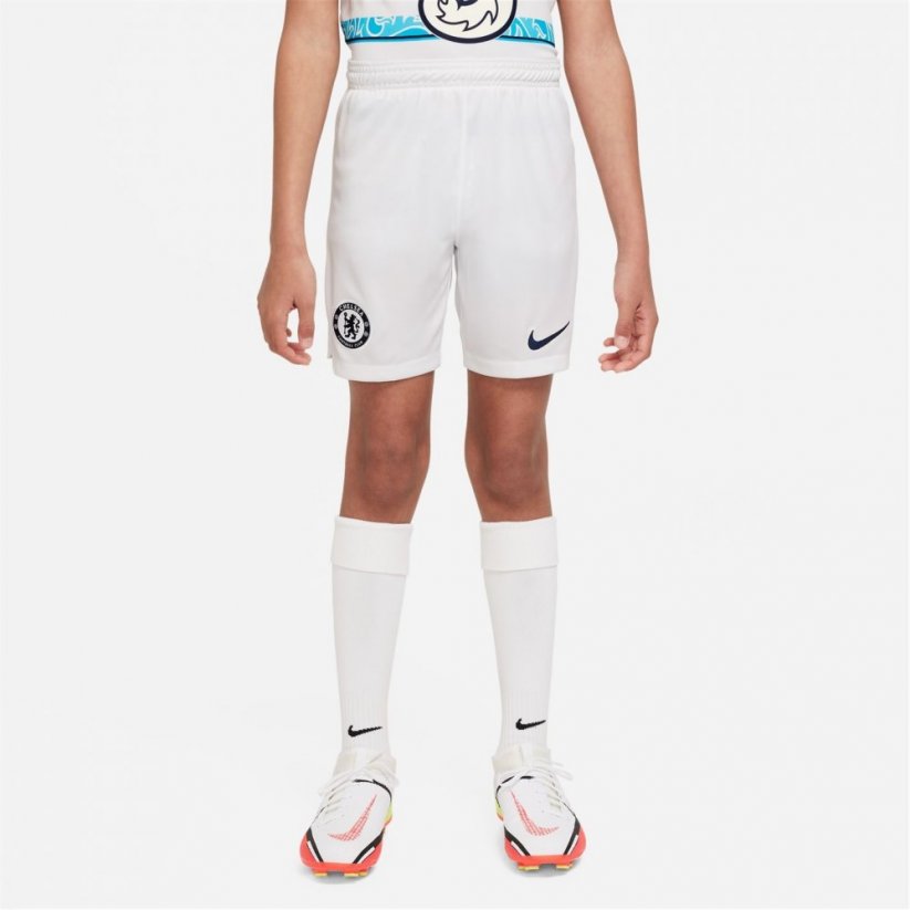 Nike Chelsea Away Shorts 2022 2023 Juniors White/Navy