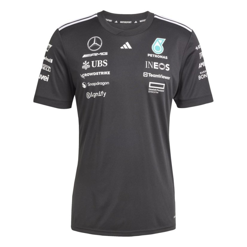 adidas Mercedes AMG Petronas Formula One Team Driver Shirt Mens Black/White
