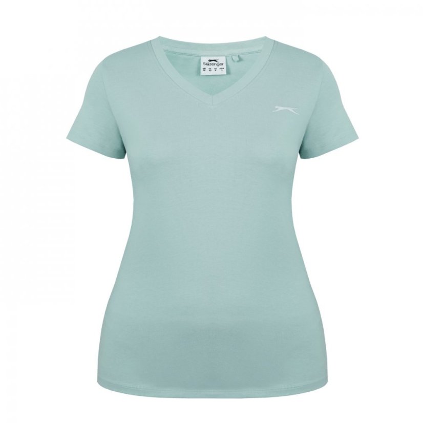 Slazenger V Neck T Shirt Ladies Sage Green