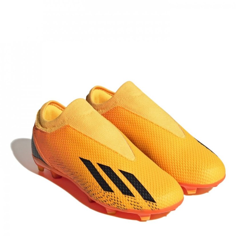 adidas X. 3 Firm Ground Football Boots Juniors Orange/Black