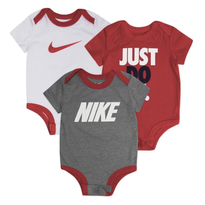 Nike 3 Pack Just Do It Bodysuit Set Baby Boys Rush Pink