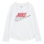 Nike Long Sleeve Futura Tee Infant Girls White