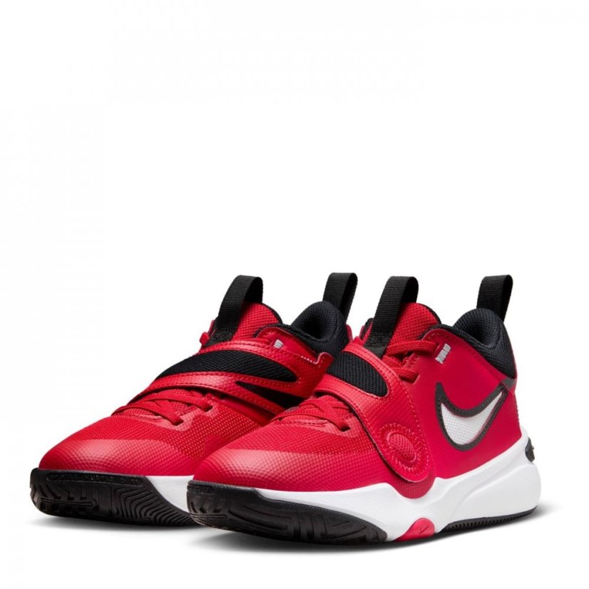 Nike Hustle D11 Junior Boys Basketball Trainers Red/White