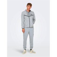 Only Men's Zip Hoodie LGrey Melange