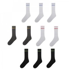 Donnay 10 Pack Crew Socks 12+ Bright Asst