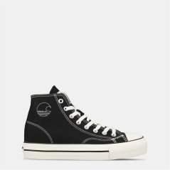 SoulCal Canvas High Top Platform Trainers Womens Black/White