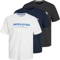 Jack and Jones Boys 3-Pack T-Shirt Navy/Blk/Wht