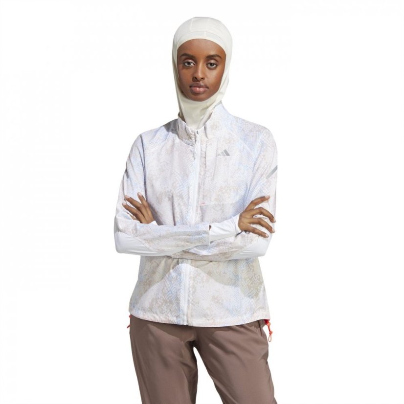 adidas Fast Running Jacket Womens White/Alumina