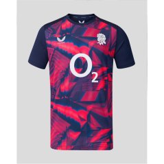 Castore Mens England Rugby Pre-match Shirt 2026 Opal/Diva Pink