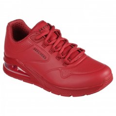 Skechers Monochromatic Duraleather Lace Up F Low-Top Trainers Girls Red