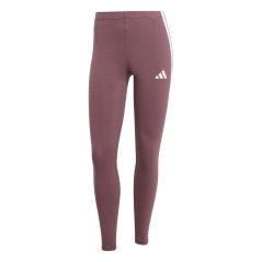 adidas Essentials 3 Stripe Leggings Womens Ruby
