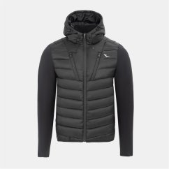 Everlast Men's Hooded Full Zip Long Sleeve Hybrid Jacket Black