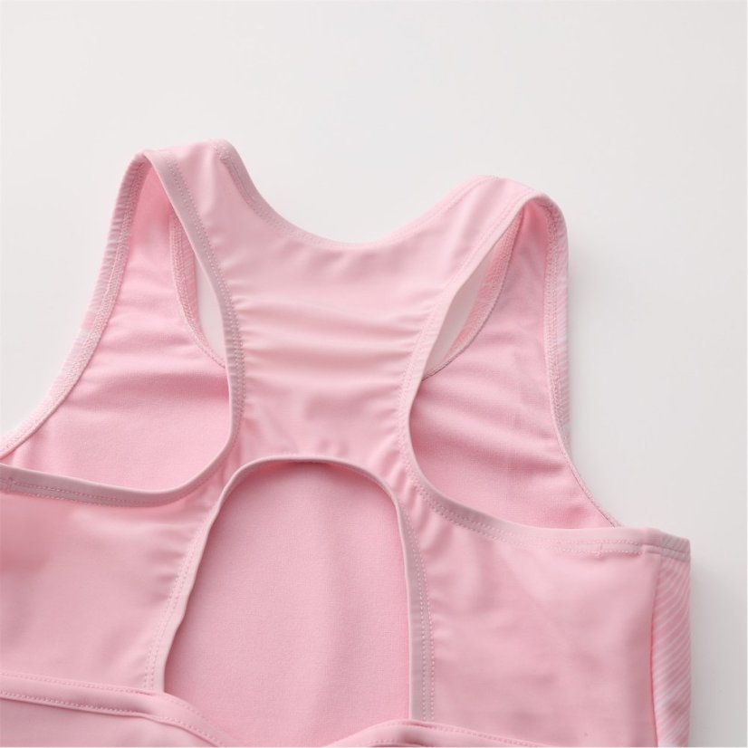 Slazenger LYCRA® XTRA LIFE™ Boyleg Swimming Suit Junior Girls Pink/White